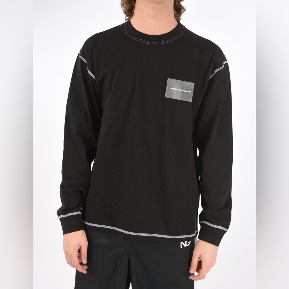United Standard Men’s Card Holder Long Sleeve Tee with Logo Print on Back Size S